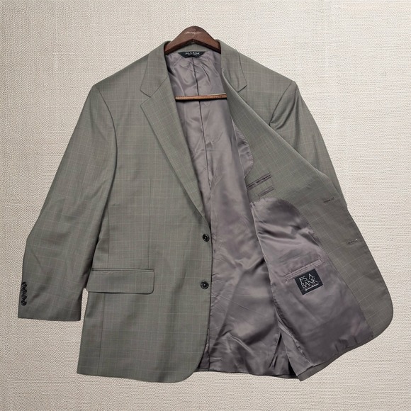 Jos. A. Bank Other - Jos A Bank Blazer Window Pane 46R Wool Purple Lining Professional Classic Preppy